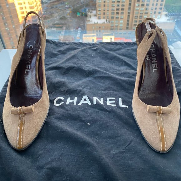 Chanel Nude Slingback Heels size 7. EUC - Picture 3 of 5